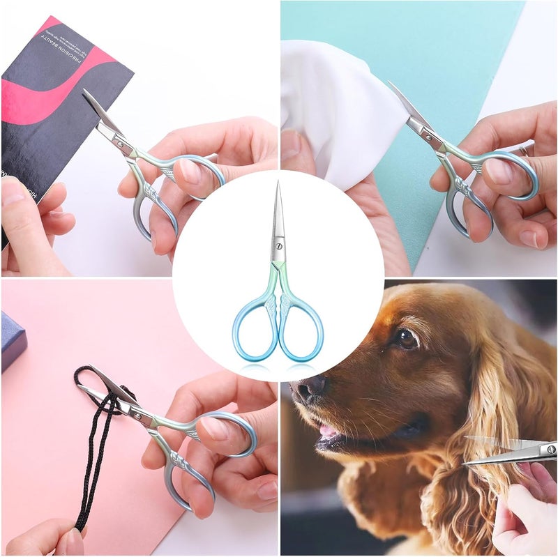 Lobodt 2PCS Vintage Style Scissors - Small Vintage Sharp Detail Shears for DIY Craft, Sewing, Artwork,scissors yarn Needlework Yarn, Fabric Cutting, Thread Snips Color Titanium - Image 3