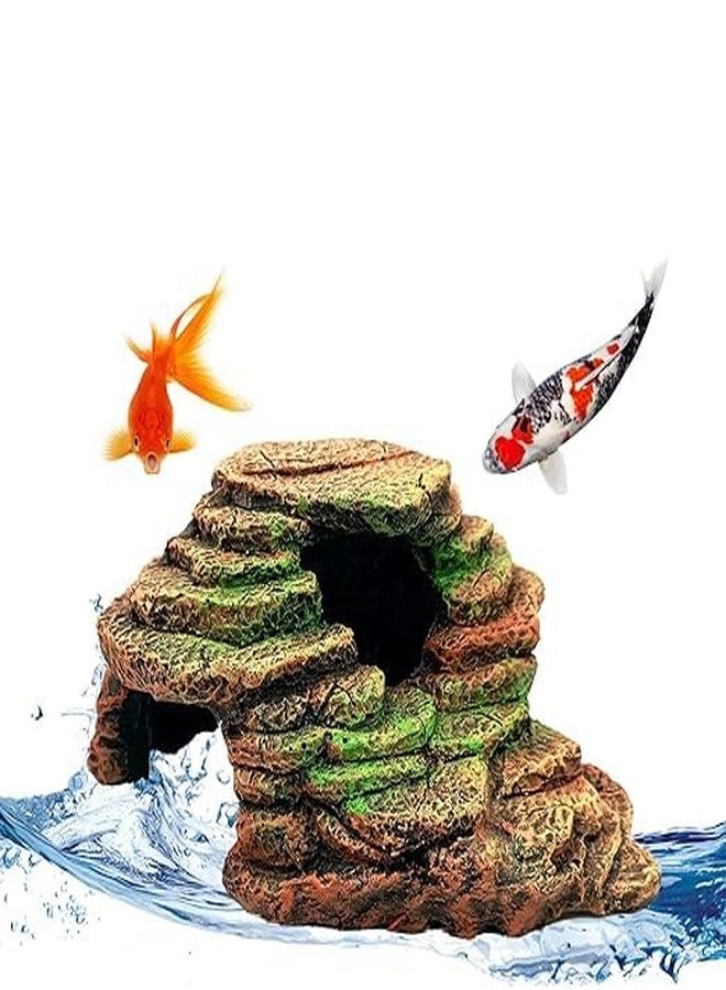 GIG BAZAAR- Turtle Basking Platform Tortoise Resting Rock Hiding Cave Habitat Ornament Climbing Shale Step Ledge for Terrarium Aquarium Decoration - Image 2