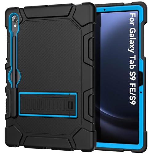 Cantis Case for Samsung Galaxy Tab S10 FE/ S9 FE 5G 10.9 Inch/Galaxy Tab S9 11 Inch 2023, Heavy Duty Shockproof Tablet Case Support S Pen, Black+Blue+Black - Image 1