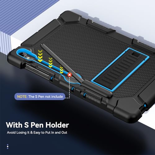 Cantis Case for Samsung Galaxy Tab S10 FE/ S9 FE 5G 10.9 Inch/Galaxy Tab S9 11 Inch 2023, Heavy Duty Shockproof Tablet Case Support S Pen, Black+Blue+Black - Image 5