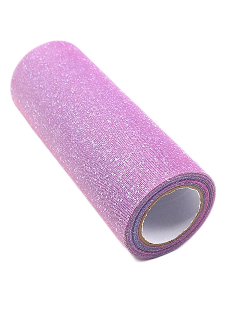 Generic 10 Yards Rainbow Glitter Tulle Roll Netting Fabric Ribbon Craft Ribbon for Table Runner Chair Sash Bow Mini Tutu Skirt (Dark)  - Image 2