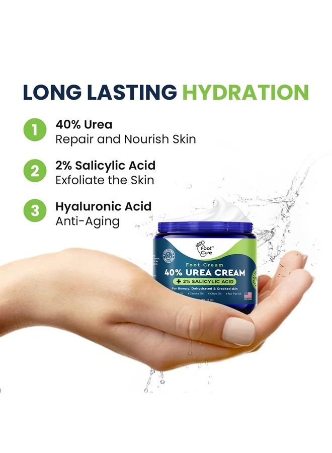Foot Cure Tea Tree Oil Foot Cream - Moisturizing Athletes Foot Care For Dry Cracked Feet Cream - Heel & Callus Removal, Toenail Treatment, Ringworm Itchiness Relief - Made in USA (Foot Cream, 2 Ounce (Pack of 1 - Image 5