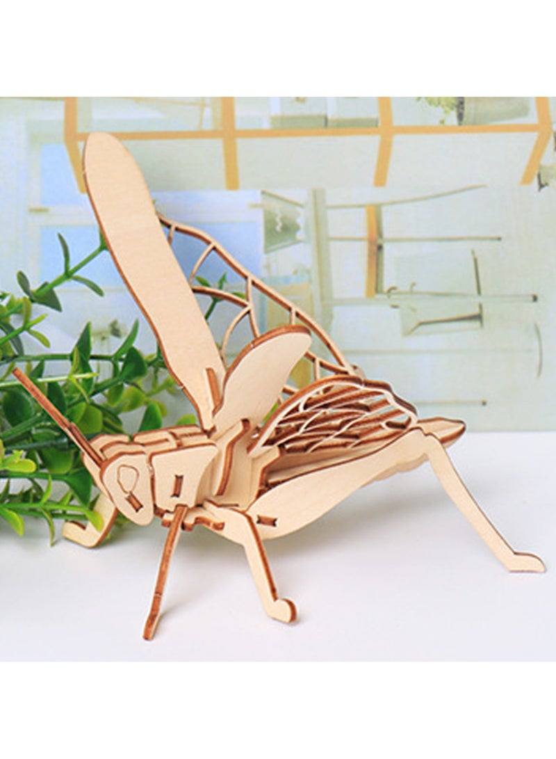 15CM 3D Wooden Insect Jigsaw Puzzle Grasshopper Animal Skeleton Assembly Model Jigsaw Puzzle DIY Crafts Gift For Kids And Adults Teens Boys Girls - Image 3