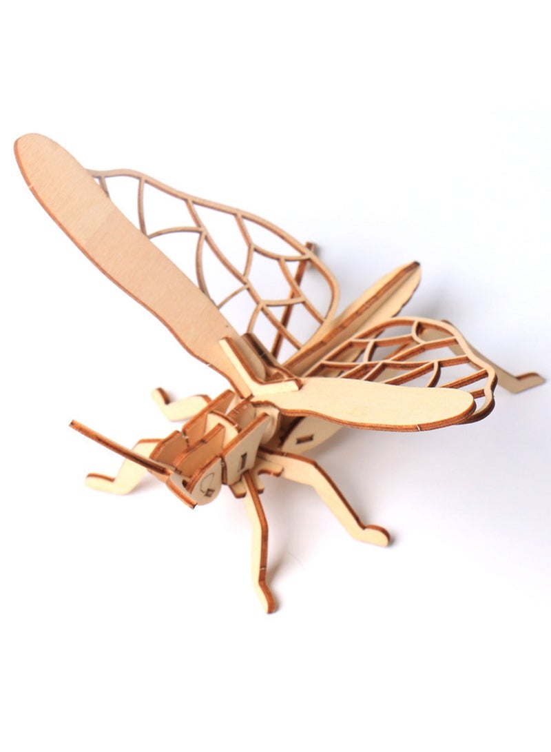 15CM 3D Wooden Insect Jigsaw Puzzle Grasshopper Animal Skeleton Assembly Model Jigsaw Puzzle DIY Crafts Gift For Kids And Adults Teens Boys Girls - Image 1