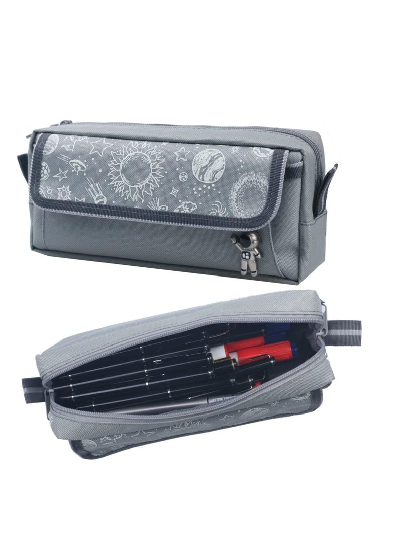 Excefore - Large Capacity Pencil Case, Pencil Pouch, Pen Bag, Aesthetic Organized Pen Case for School Office Stationery and Travel Cosmetics Storage (grey) - Image 1