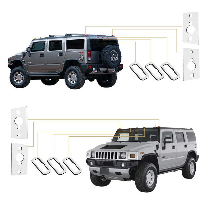 MbuyDIY Cab Marker Roof Lights Gasket Seal Compatible with 2003-2009 Hummer H2 Center Corner Set, Single-sided adhesive - Image 2