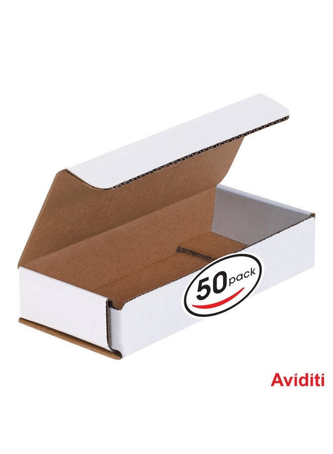 أفيديتي صناديق بريد من الورق المقوى المموج باللون الأبيض مقاس 6 × 2 1/2 × 1 بوصة، عبوة مكونة من 50 قطعة مقاومة للسحق للشحن والبريد وتخزين المحار الأبيض (Mrx1L) - Image 3