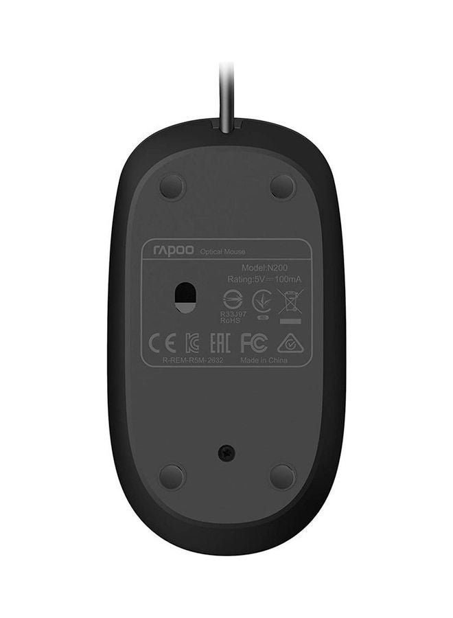 رابو ماوس سلكي بمنفذ USB طراز N200 أسود - Image 3
