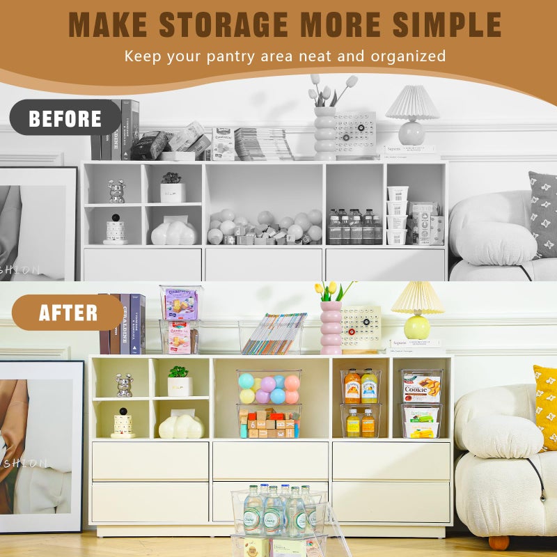 Freebat 6 Pack Clear Storage Bins with Lids, 7 Quart Stackable Storage Boxes for Storage and Organization, Plastic Storage Containers with Lids, Plastic Bins with Handles for Office, Bedroom, Study Room - Image 5