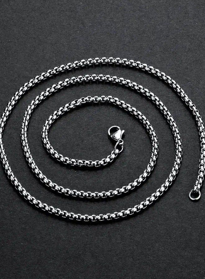 Stainless Steel Chain Necklace For Mens/Boys  | Non-Tarnish Silver Tone Rope Chain for Everyday Fashion | Eid Gifts,  Jewelry Gift (2.5mm, 65cm) - Image 4