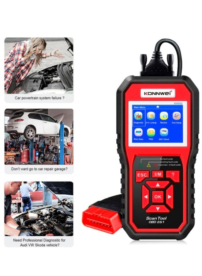 Konnwei KW850 OBDII Scanner Auto Code Reader Diagnostic Check Engine Light Scan Tool for OBDII Cars After 1996 - Image 5