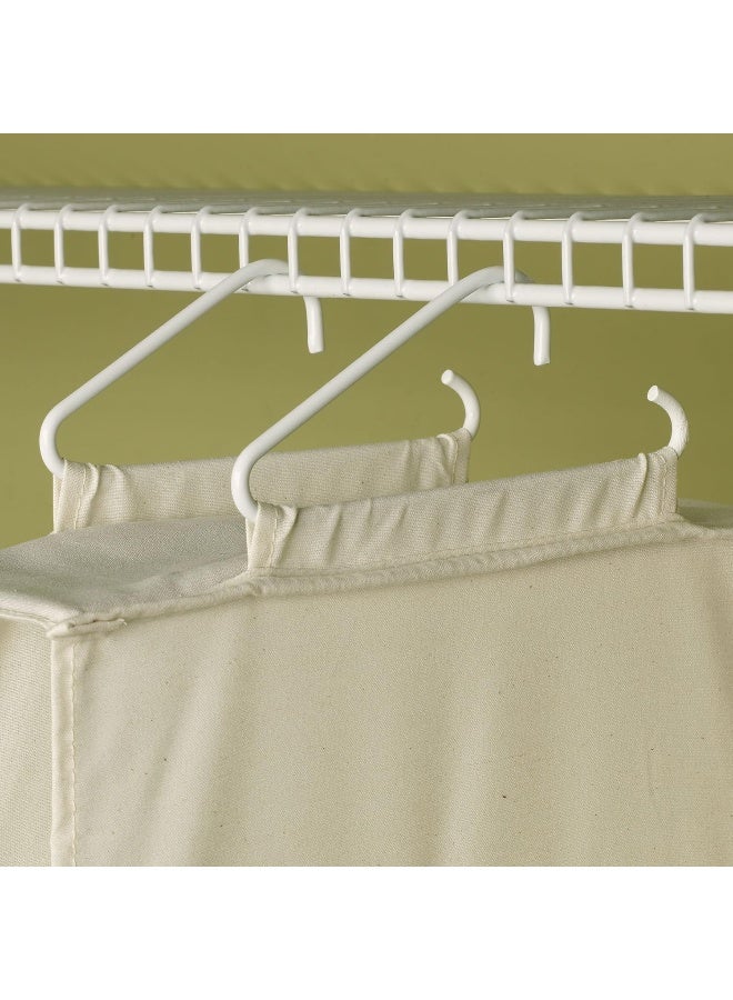 Household Essentials 10 Pocket Hanging Shoe Storage Organizer and 3 Shelf Sweater Organizer Natural Canvas white - Image 5