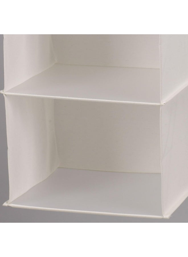 Household Essentials 10 Pocket Hanging Shoe Storage Organizer and 3 Shelf Sweater Organizer Natural Canvas white - Image 4
