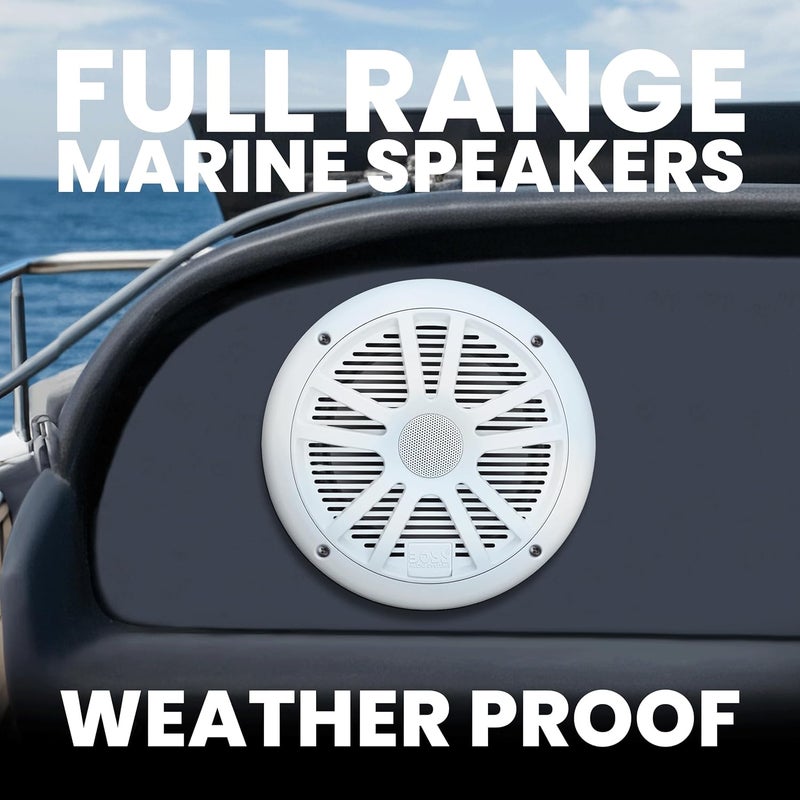 BOSS AUDIO SYSTEMS MR6W 180 Watt Per Pair, 6.5 Inch, Full Range, 2 Way Weatherproof Marine Speakers Sold in Pairs, White - Image 3