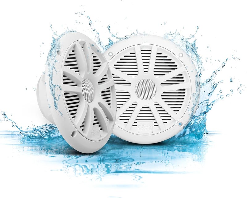 BOSS AUDIO SYSTEMS MR6W 180 Watt Per Pair, 6.5 Inch, Full Range, 2 Way Weatherproof Marine Speakers Sold in Pairs, White - Image 1
