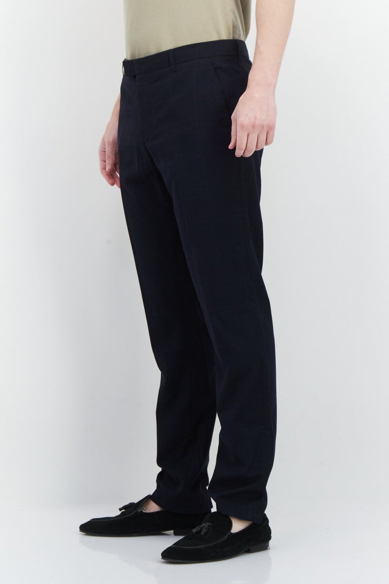 SELECTED بنطال رسمي مزخرف للرجال بقصة ضيقة، أزرق Navy - Image 2