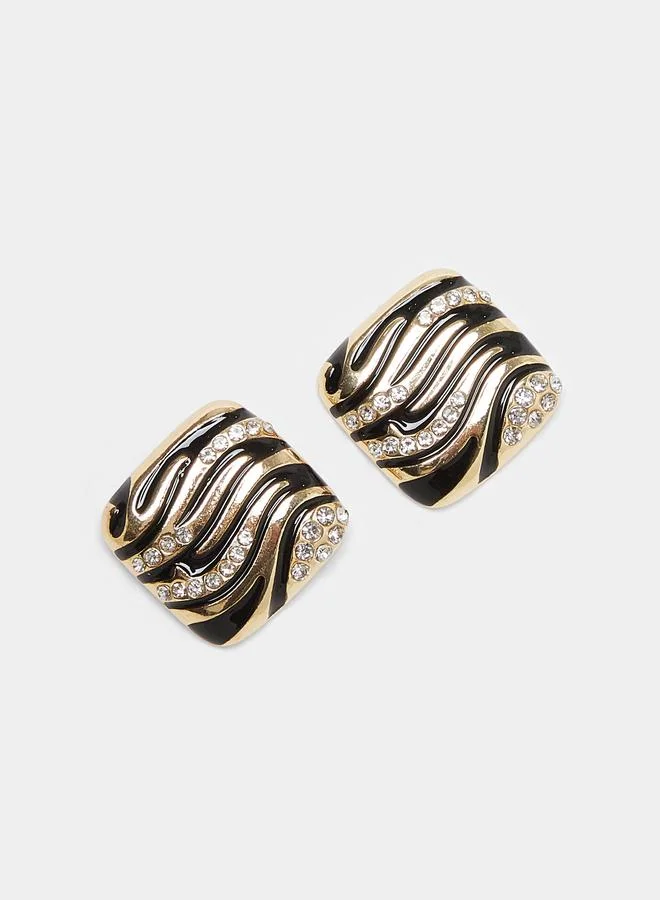 ستايلي أقراط متدلية منمقة بتصميم مربع