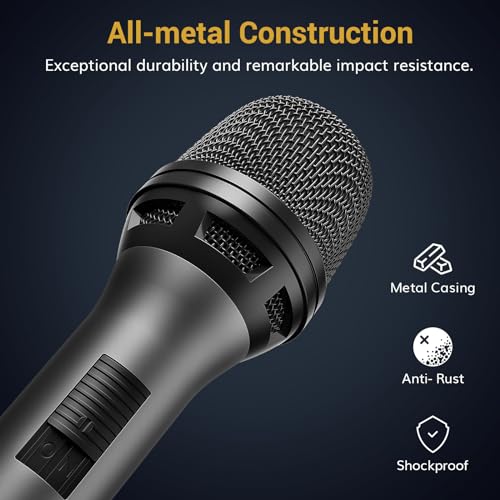 TONOR Professional Vocal Microphone for Singing, Dynamic Handheld Wired Karaoke Mic, Cardioid Studio Microfono with 450 cm/157inch XLR to 1/4" Cable, for Speakers/Mixer Machine/Amp/Speech/Karaoke, D5 - Image 3