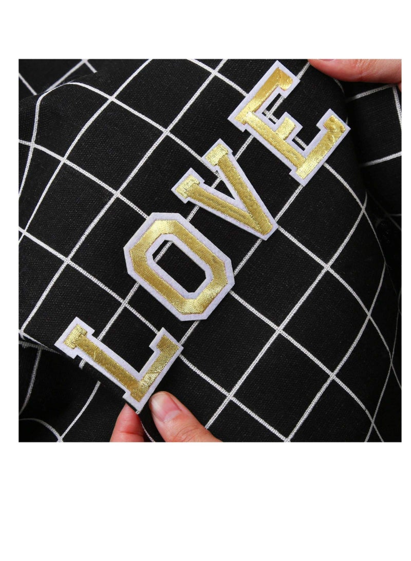 Iron on Letter Patches, Alphabet Applique Patches or Sew Appliques with Embroidered Patch A-Z Badge Decorate Repair for Hats Shirts Shoes Jeans Bags - Image 5