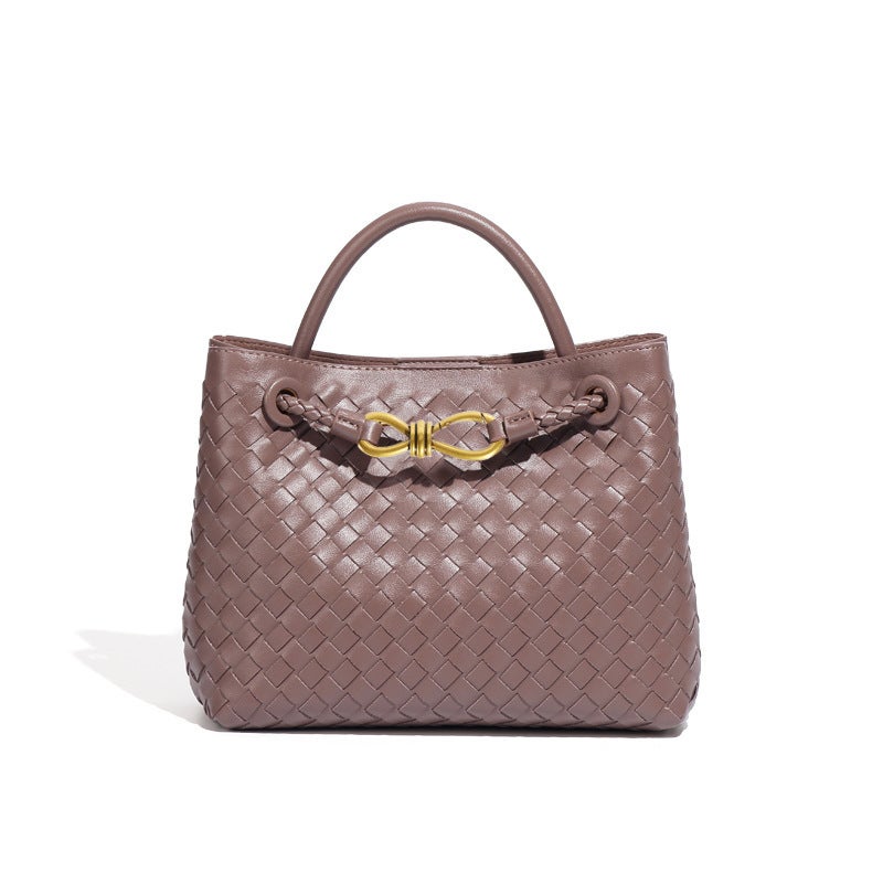 Light Retro Style Women'S Portable Woven Bag, Shoulder Crossbody Bag, High-End Versatile Elegant Tote Bag, Commuter Small Square Bag - Image 1