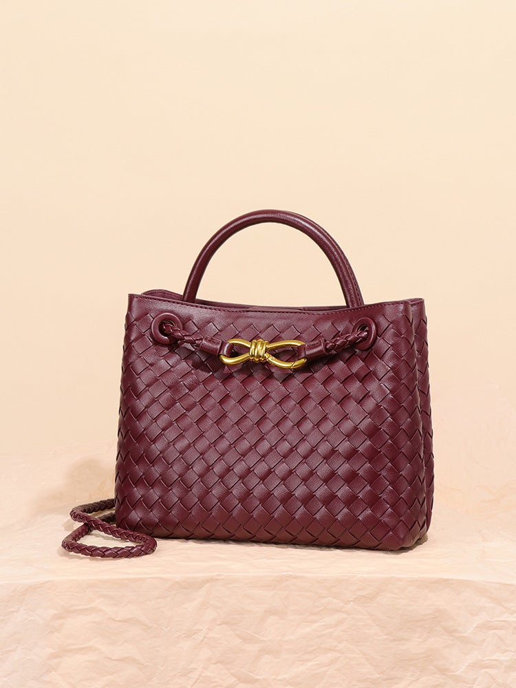 Light Retro Style Women'S Portable Woven Bag, Shoulder Crossbody Bag, High-End Versatile Elegant Tote Bag, Commuter Small Square Bag - Image 3