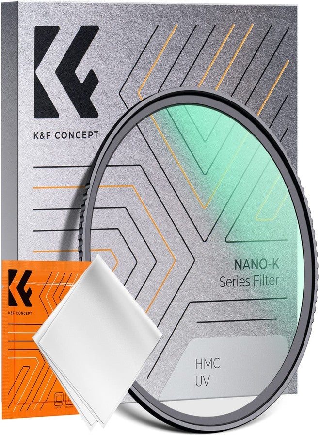 كيه آند إف كونسبت فلتر حماية عدسة الكاميرا متعدد الطبقات من K&F Concept مقاس 72 مم، فلتر حماية من الأشعة فوق البنفسجية فائق النحافة مع قطعة قماش للتنظيف (سلسلة K) - Image 1