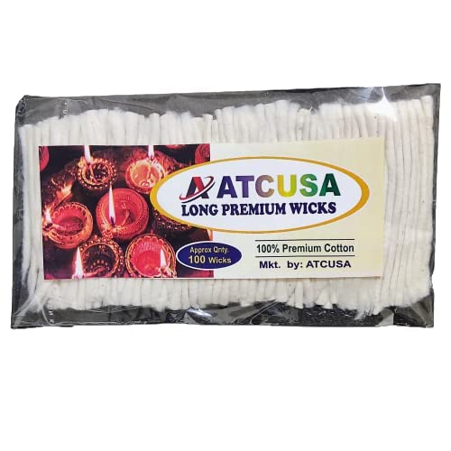 ATCUSA India Puja Cotton Wicks Religous Long Jyot Bati Akhand Oil Lamp Diya Diwali Lighting by ATCUSA - Image 2