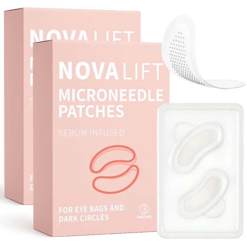 NOVALIFT Kunnozz Micro Eye Patches, Under Eye Patch for Puffy Eyes and Dark Circles, Smile Line Patches, Forehead Hydrating Anti-Wrinkle Masks for Women, 2 Boxes (3 Pairs Each) - Image 1