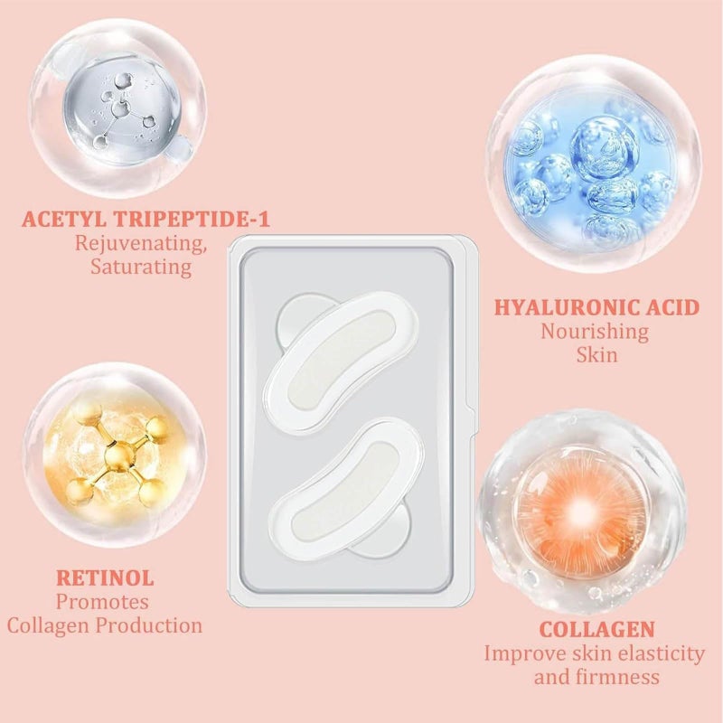 NOVALIFT Kunnozz Micro Eye Patches, Under Eye Patch for Puffy Eyes and Dark Circles, Smile Line Patches, Forehead Hydrating Anti-Wrinkle Masks for Women, 2 Boxes (3 Pairs Each) - Image 2