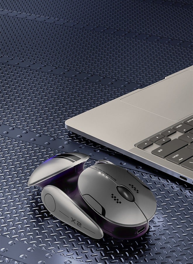 inphic Bluetooth mouse 4.0+5.0+wireless 2.4G three modes logo hair design, original phase 3212 high-performance chip power visualization, typec charging port metal chassis, science fiction appearance - Image 5