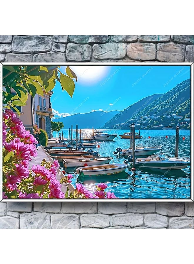 2000 Pieces Vintage Lakeside Marina Jigsaw Puzzle Large Wall Art Decor Family Activity - Image 4