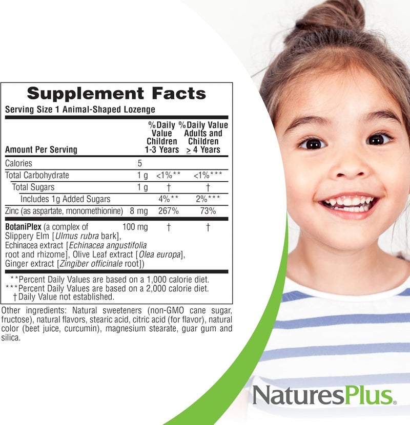 Nature's Plus Natures Plus Kid's Animal Parade Kid Zinc Lozenges - Tangerine Flavor, 90 Count - Image 5