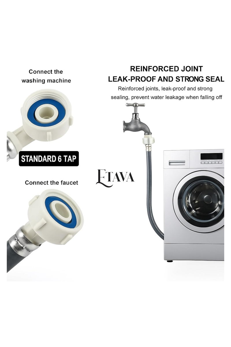 ETAVA Washing Machine Inlet Hose Pipe 3 Meter | Heavy Duty Leak-Proof Flexible Water Supply Pipe for Dishwasher & Washing Machine | Universal Inlet Hose with CP Reducer & Teflon Tape – Premium Quality - Image 3