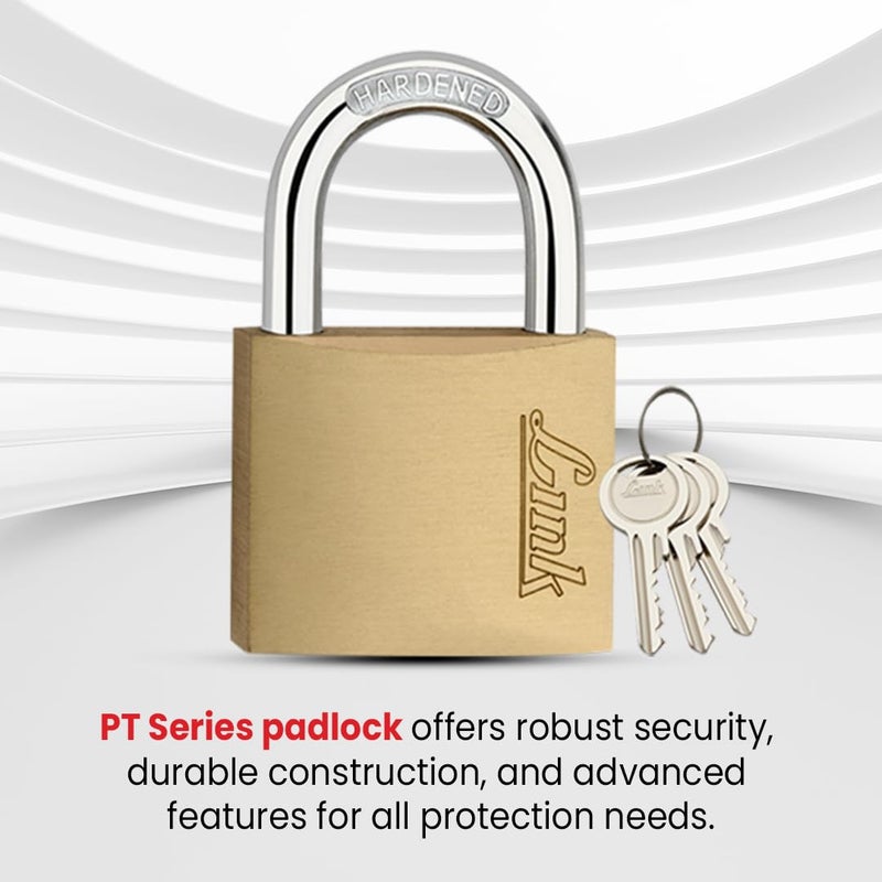 Link قفل برونزي جديد بقطر 40 مم مع حلقة مقواة و 3 مفاتيح برونزية | قفل ثقيل للاستخدام المنزلي والمكتبي والأمتعة | مقاوم للصدأ، ضمان 15 سنة | استخدام آمن داخليًا وخارجيًا - Image 4