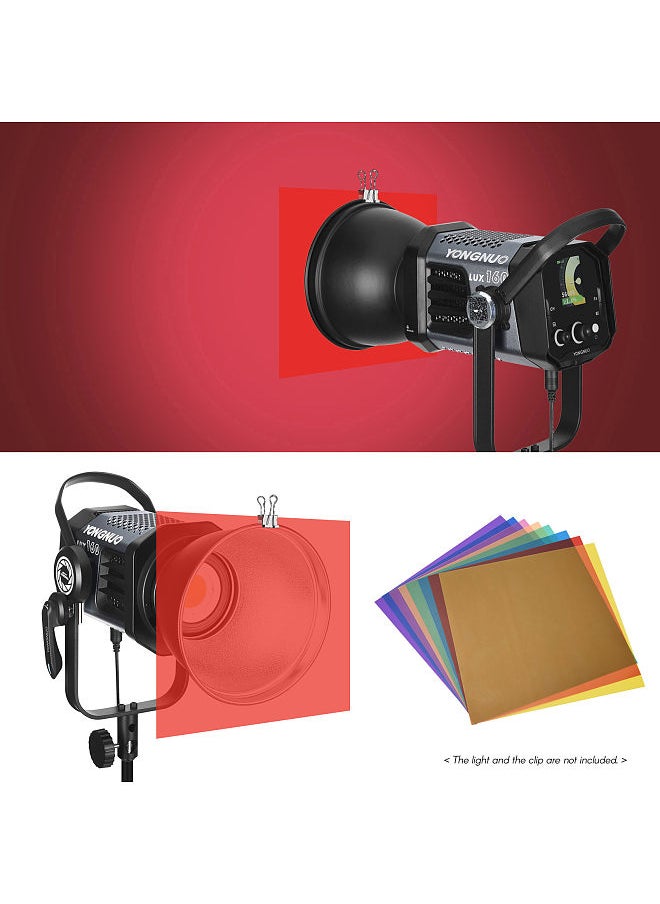 Generic 8 Colors/set Transparent Gel Lighting Filter 30 * 30cm/ 12 * 12in Coloured Overlays Tinted Correction Gels Light Filters Plastic Sheets for LED Light Studio Flash Strobe DJ Light  - Image 5
