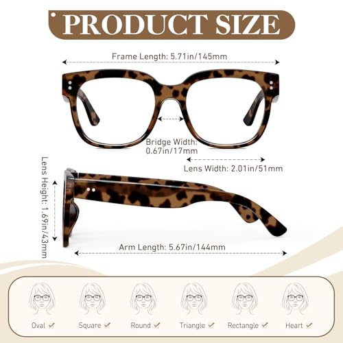CGID Oversized Clear Lens Fake Glasses Women Men,100% UV400 Protection,Thick Big Square Frame Fashion Eyeglasses - Image 5