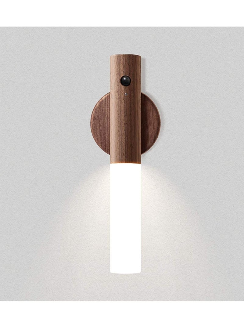 1pc Motion Sensor Night Light Smart LED Light Sensing Distance 4M Hand-held Portable Stick Anywhere for Bedroom Stairway Children Room (Wood) - Image 2