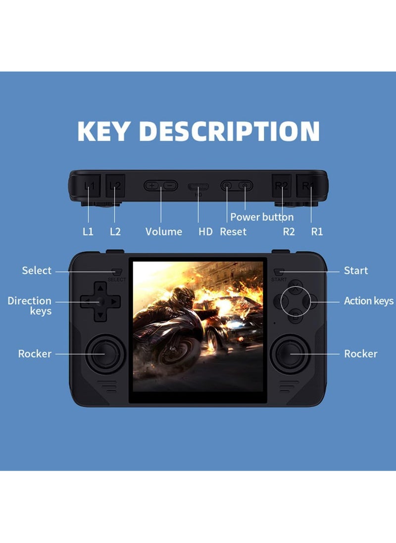 RGB30 Handheld Game Console 4.0 inch Pro Retro Games Consoles Classic Video Games System Built-in Rechargeable Battery Gaming Consoles (Black, 256G)