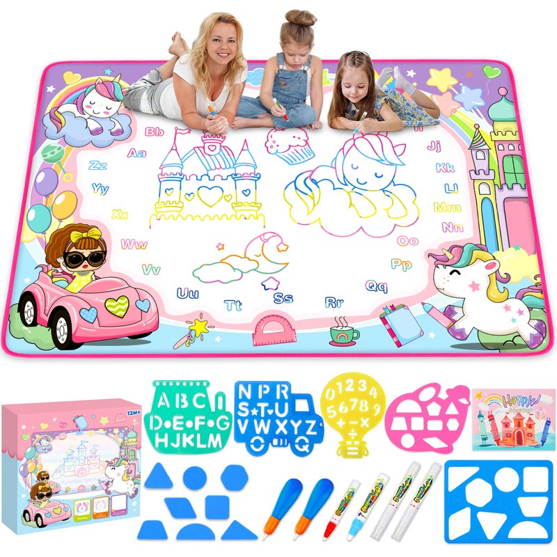 Toyk Water Doodle Mat Kids Painting Writing Doodle Board Toy Color Drawing Mat Bring Magic Pens Educational Toys for Age 2 3 4 5 6 7 8 9 Year Old Girls Boys Toddler Present - Image 2