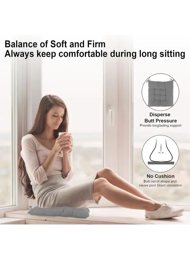 Grey 4pcs Seat Cushion Set Soft Comfortable Washable for Home Office Car - Image 2
