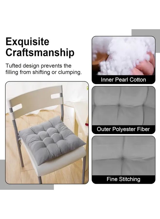 Grey 4pcs Seat Cushion Set Soft Comfortable Washable for Home Office Car - Image 3