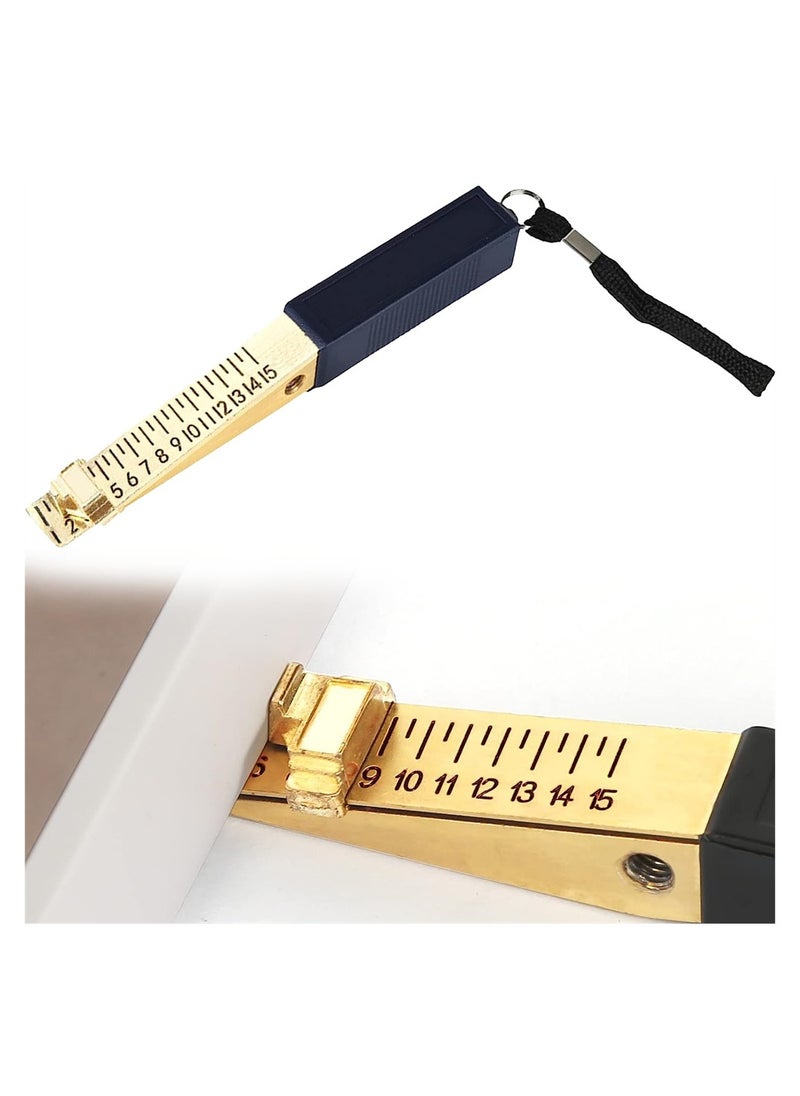 SYOSI - Door Gap Measuring Tool, 1-15mm Fire Door Gap Gauge Checker Tool, Metal Door Undercut Measure Tool, Suitable for House Engineering Inspection Flatness Measuring Tool Ruler - Image 1