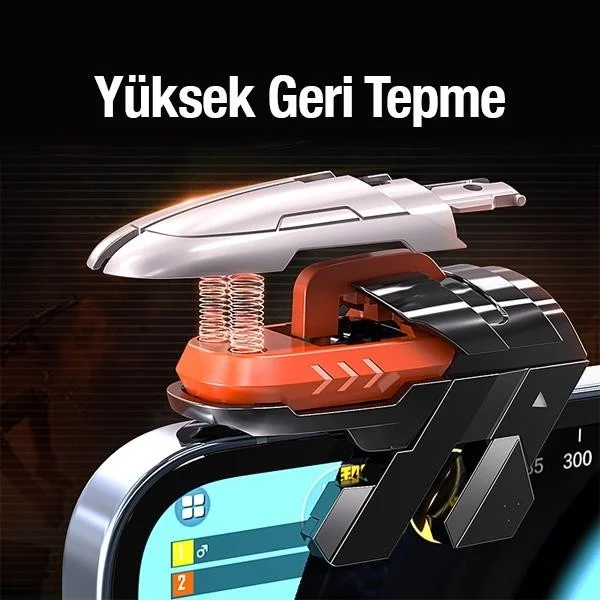 بولهاموبيل Polham 2 Piece Set Game Trigger Key Compatible with All Phones, Mechanical 6 Finger Pubg Joystick Trigger Key