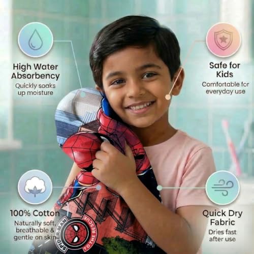 Athom Trendz Athom Living Marvel Group 350 GSM 100% Cotton Kids Bath Towel 60x120 cm - Image 5