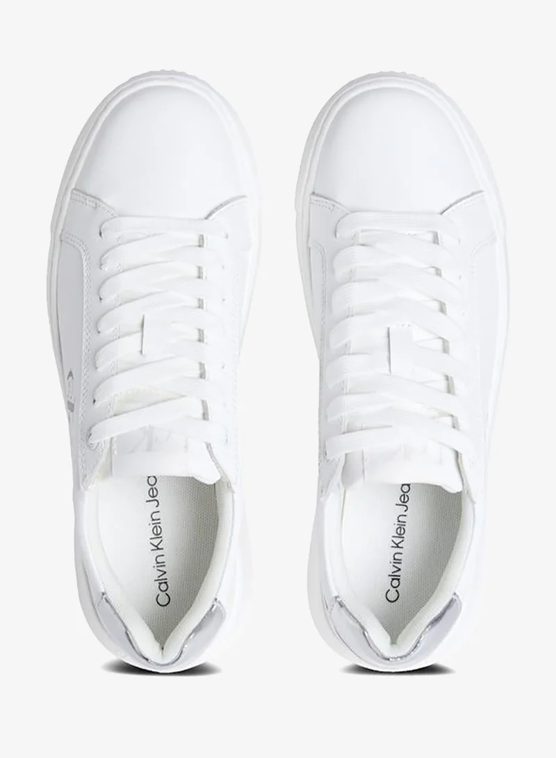 Calvin Klein Jeans White Leather Chunky Cupsole Trainers for Women | Best Price UAE