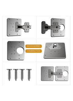 YIM-VIBEHAUS 4Pcs Stainless Steel Hinge Repair Plate Cabinet Door Hinge Repair Installation Fixed Plate Hinge Repair Plate Hinge Installation Plate  - Image 4