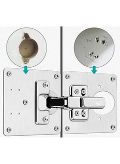 YIM-VIBEHAUS 4Pcs Stainless Steel Hinge Repair Plate Cabinet Door Hinge Repair Installation Fixed Plate Hinge Repair Plate Hinge Installation Plate  - Image 2