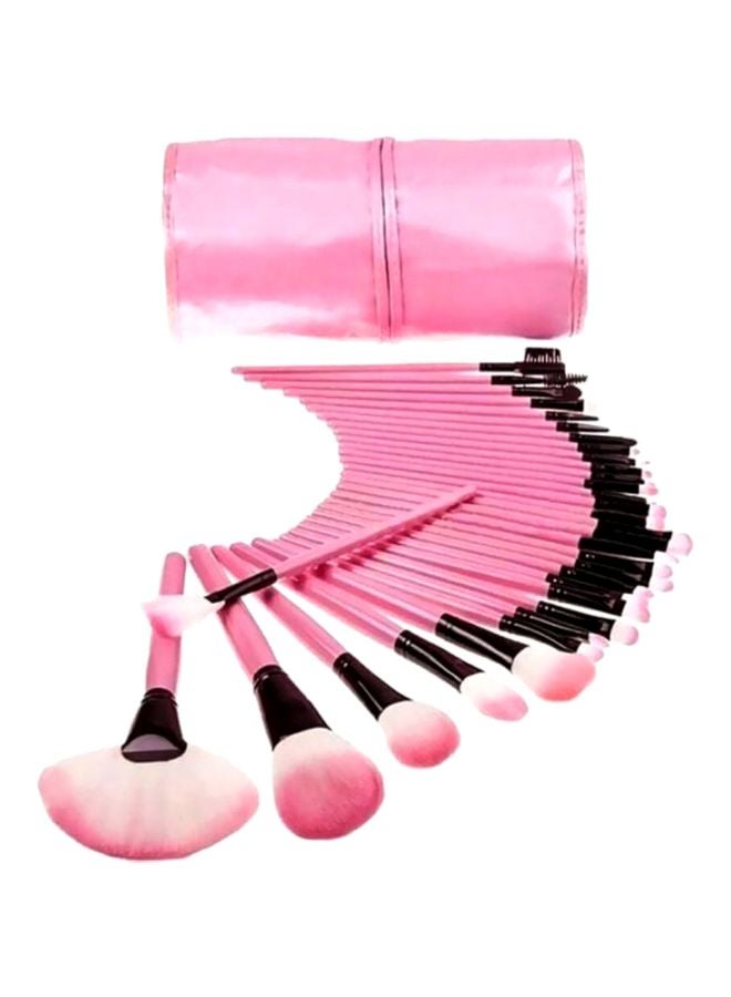 Beauenty 32-Piece Makeup Brush Set With Storage Bag Pink/Black - Image 1