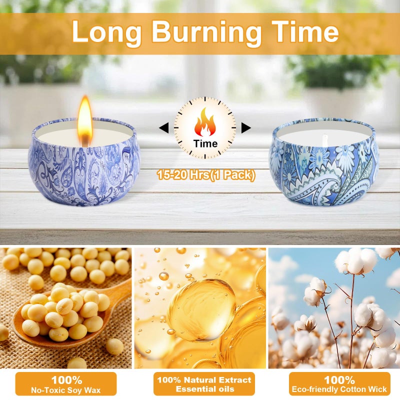 grestar Scented Candles Gifts for Women, 12 Pack Natural Soy Candles for Home Scented, Aromatherapy Candle Set Gift for Women, Men, Friends Birthday, Anniversary - Image 3