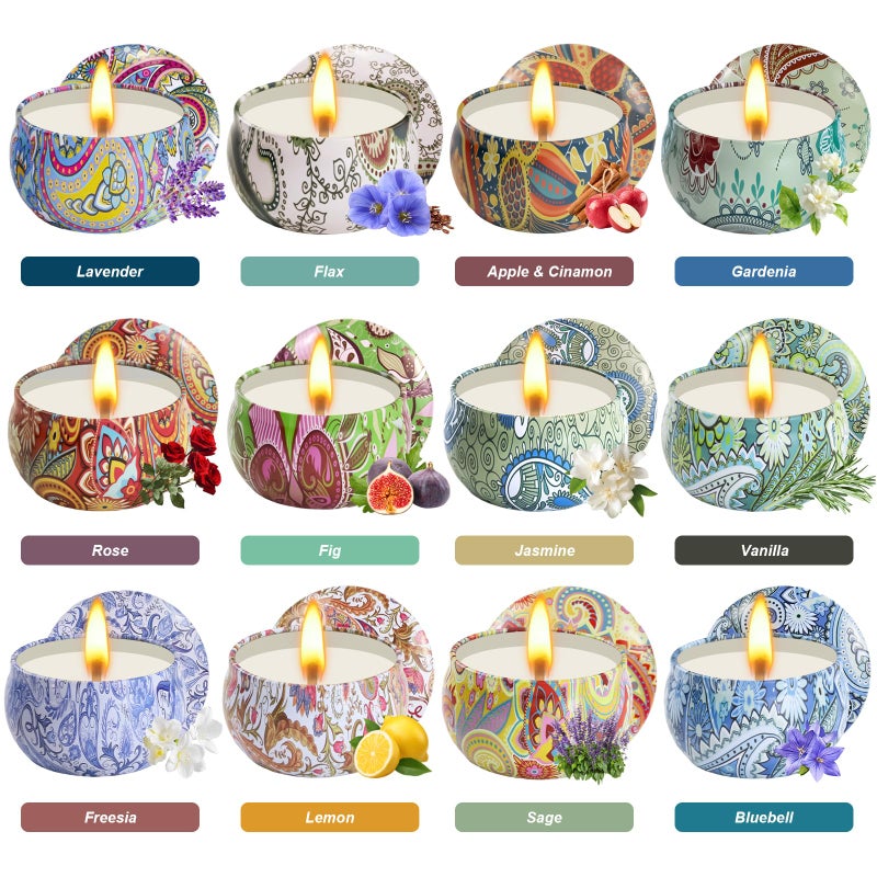 grestar Scented Candles Gifts for Women, 12 Pack Natural Soy Candles for Home Scented, Aromatherapy Candle Set Gift for Women, Men, Friends Birthday, Anniversary - Image 2